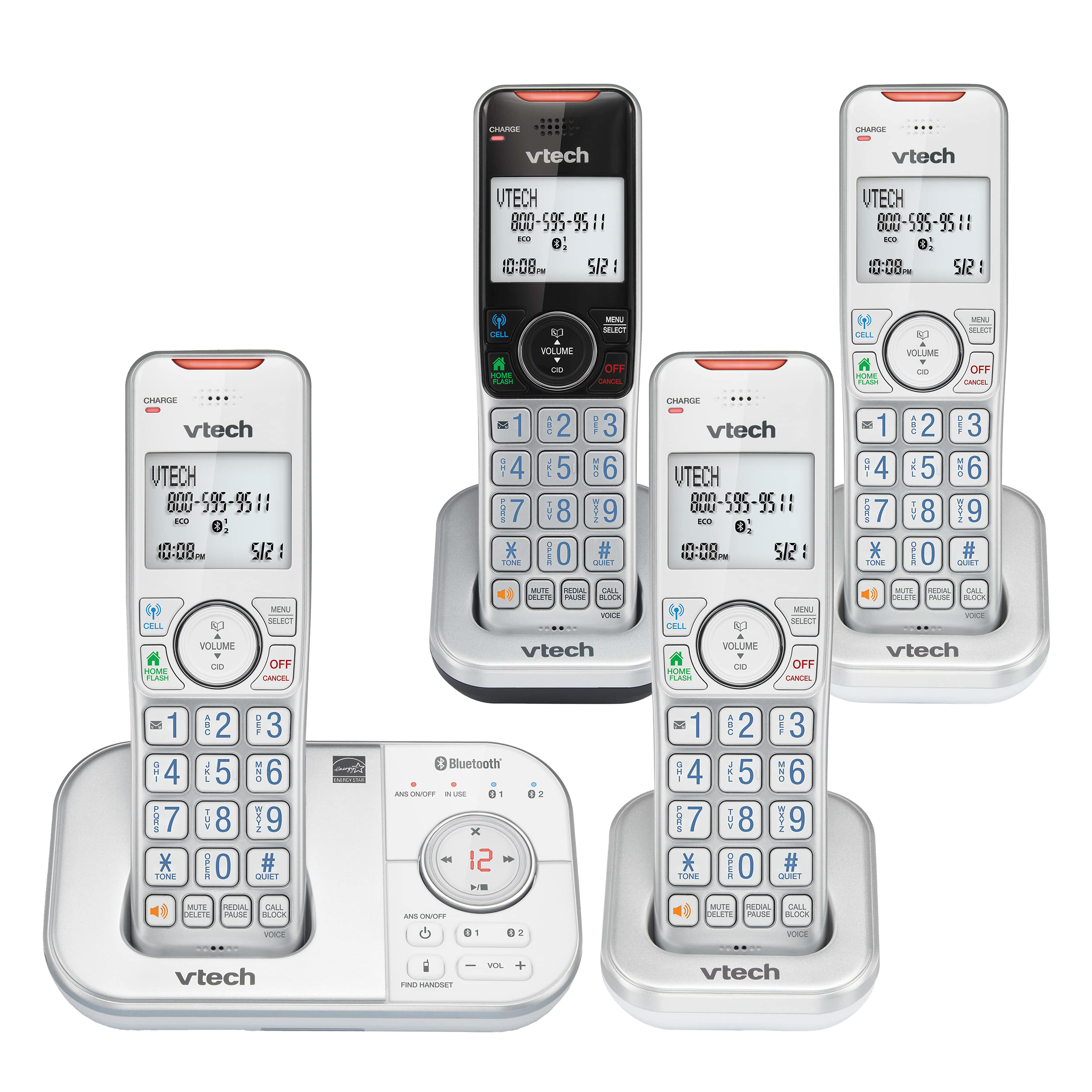 4 Handset Expandable Cordless Phone with Bluetooth Connect to Cell&trade;, Smart Call Blocker and Answering System  - view 1